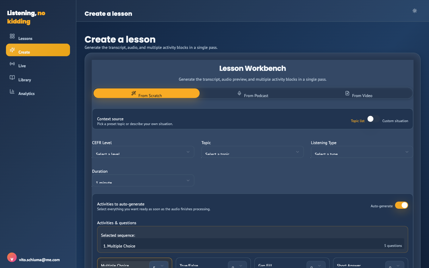 Lesson workbench